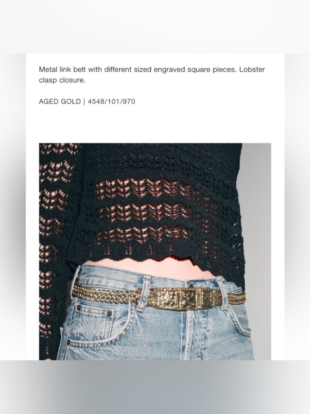 Zara Gold Chain Belt - Picture 7 of 15